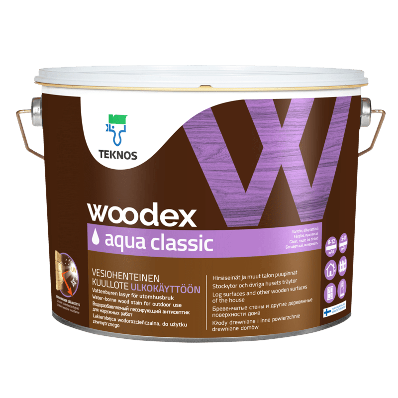 Teknos Woodex Classic, 9 л. Антисептик Teknos Woodex Classic лессирующий. Teknos Woodex Aqua Base, 10 л. Teknos Woodex Classic, 2.7 л.